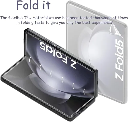 Vista 3 de Protector de pantalla para Samsung Galaxy Z Fold 5 [no de vidrio], película protectora de pantalla interior flexible transparente de TPU