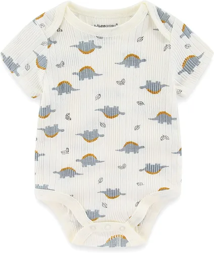 Vista 64 de Kiddiezoom Mameluco unisex de algodón de una pieza para bebé recién nacido, 5