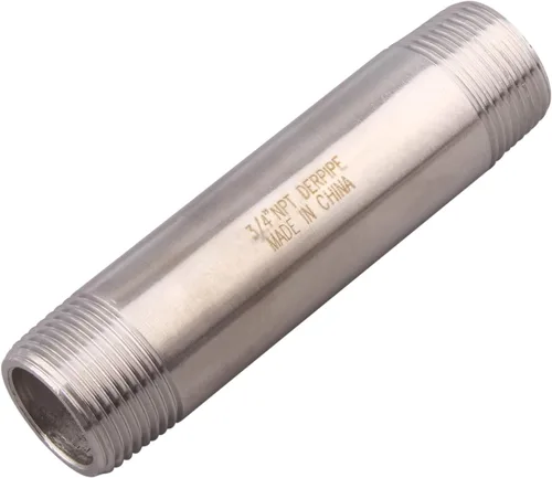 Vista 19 de 1" X 1" NPT Macho NPT Acero Inoxidable 304 Colocación Acoplamiento de Tubo Moldeado 4" Longitud