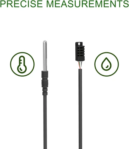 Vista 3 de Controlador de temperatura y humedad de doble sonda, sensores independientes para control preciso de temperatura y humedad, compatible