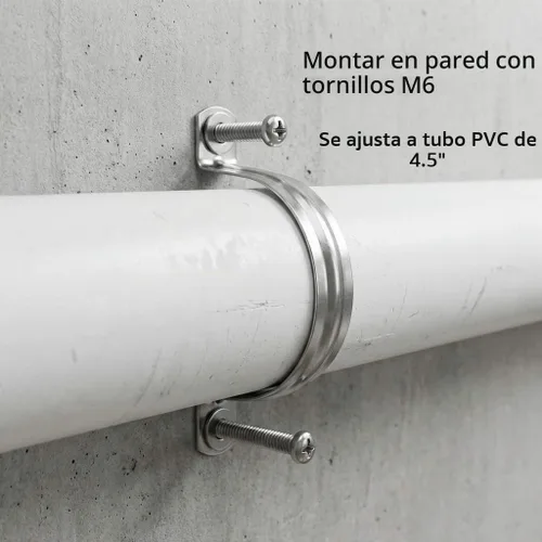 Vista 4 de QWORK Abrazadera de correa de tubo rígido de 4 pulgadas, paquete de 10 clips de tubo de soporte Strap-U, correa de acero inoxidable resistente