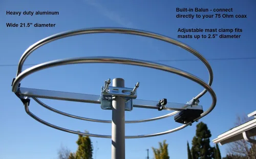Vista 4 de Antena de bucle FM para exteriores, montaje en ático y antena FM RV