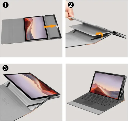 Vista 7 de Funda Fintie para Microsoft Surface Pro 7 Plus, Surface Pro 7/6/5/4/3 de 12,3 pulgadas - Cubierta de negocios tipo portafolio con bolsillo, Negro