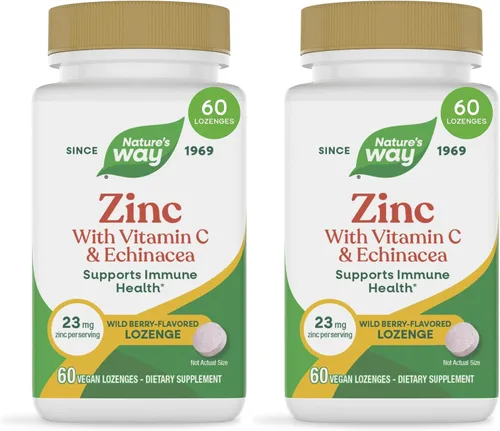 Vista 9 de Pastillas de Zinc de Nature's Way con Vitamina C y Equinácea, Suplementos de Zinc para Hombres y Mujeres, Apoyo Inmunológico*, Sabor a Bayas