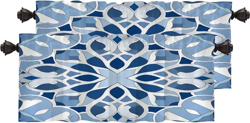Vista 65 de Cortinas opacas de poliéster multicapa marrón con diseño de bosque natural, 2 unidades, 26 x 24 pulgadas