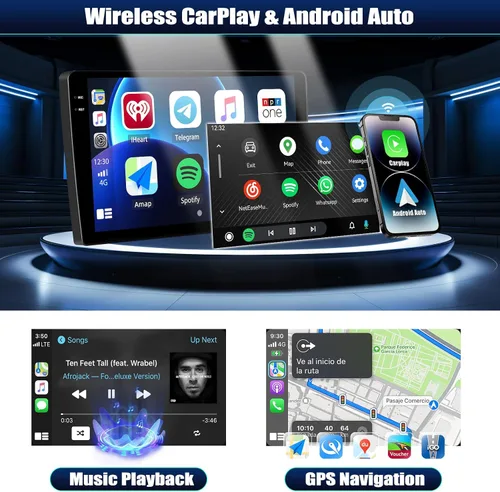 Vista 4 de [Android 15 4+128G] Estéreo de coche para Ford F150 2009 2010 2011 2012 con Carplay inalámbrico Android Auto, 9 pulgadas Incell pantalla táctil
