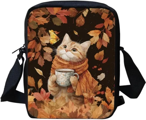 Vista 34 de Halloween Cat Small Messenger Bag Crossbody Shoulder Bag for Women Black Cat Pumpkin