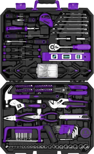 Vista 10 de DEKOPRO Juego de herramientas: Kit de herramientas para el hogar de 228 piezas, juego de herramientas de reparación básica para el hogar viene