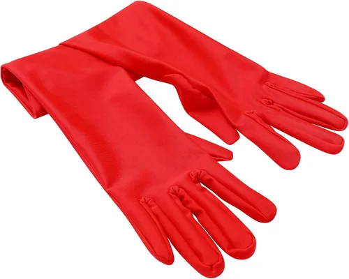 Vista 6 de IWEMEK Disfraz de Cruella Deville para niñas vestido de cosplay de Halloween para niños vestido de personaje de película dálmata peluca guantes