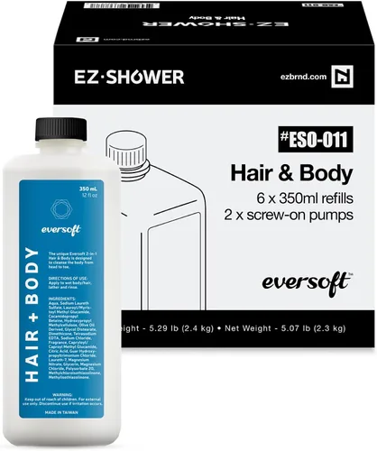 Vista 7 de EZ-Shower - Dispensador de ducha individual para cabello y cuerpo para baño/RV/Airbnb, 11.8 fl oz (12 oz) x 3 unidades, cartuchos de repuesto se