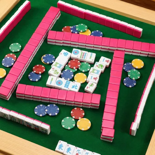 Vista 5 de 166 American Mahjong Tile Set 1.2 Inch Rosa