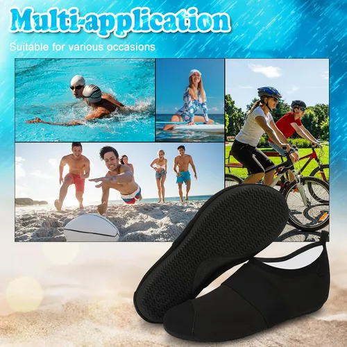 Vista 8 de VIFUUR Zapatos de agua para mujer y hombre, calcetines de agua descalzos para yoga, interiores y exteriores, playa, natación, surf, ejercicio