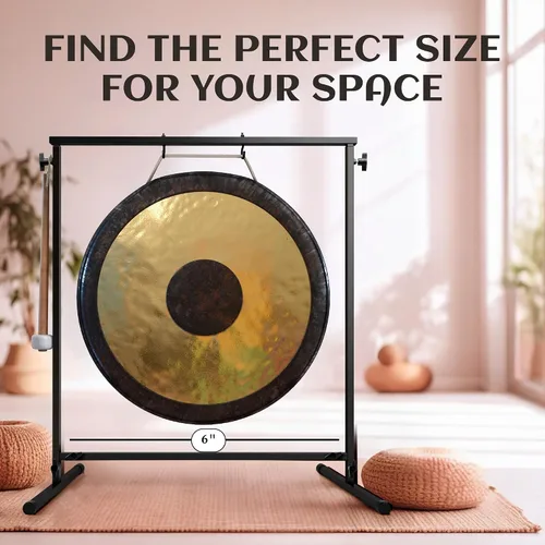 Vista 4 de The Gong Shop Gong chino hecho a mano, lavado rico y tonos de resonancia profunda para meditación, curación de sonido, yoga o decoración del hogar