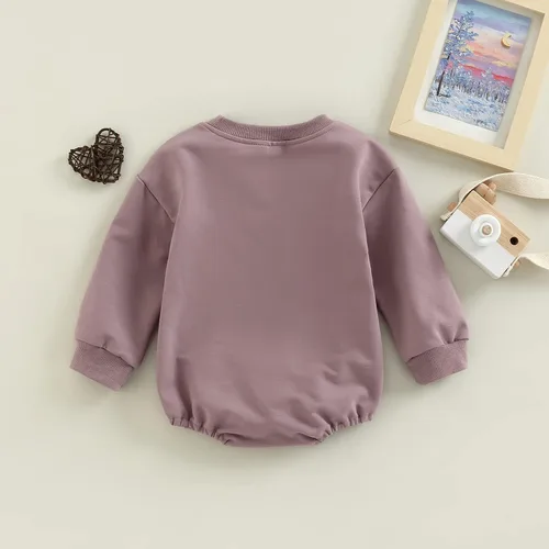 Vista 77 de SOLILOQUY Traje de manga larga con cuello redondo para el primer día de San Valentín para bebé niño y niña, mameluco de corazón de amor