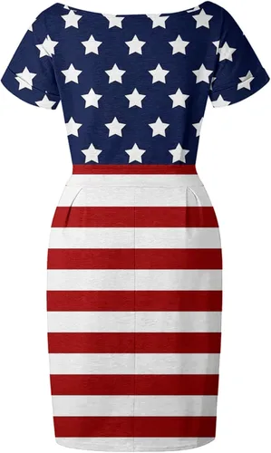 Vista 5 de Ginge Vestidos de verano para mujer, estilo casual, con lazo en la cintura, con bolsillos, manga corta, cuello redondo, moderno vestido floral
