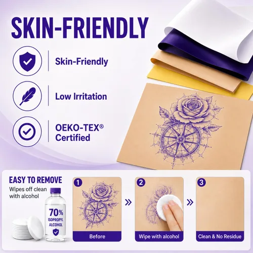 Vista 3 de 30 Sheets A4 Tattoo Transfer Paper, 4-Layer Thermal Stencil Sheets