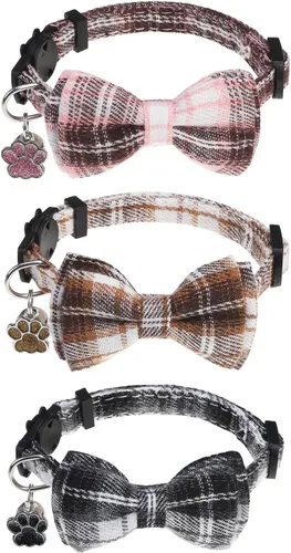 Vista 19 de PUPTECK Airtag - Collar de gato ajustable con campanas, collar de gatito ajustable para niñas y niños pequeños, cachorro, conejito, bonito accesorio