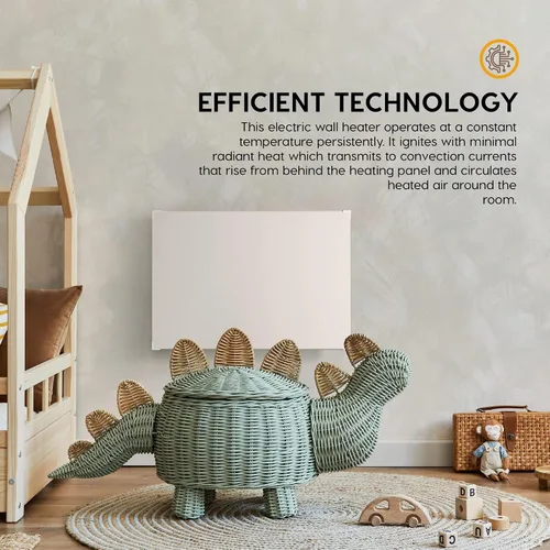 Vista 6 de EconoHome Panel Calefactor de Montaje en Pared con Protector de Calor - Calentador de Convección a Prueba de Salpicaduras de 250 Vatios
