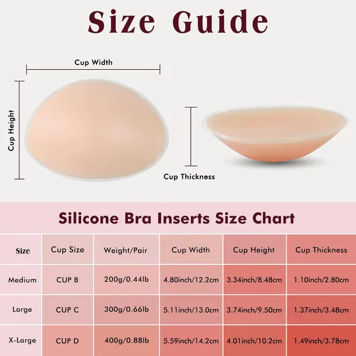 Vista 3 de Inserciones de sujetador de silicona Push Up Almohadillas de pecho Relleno de sujetador Potenciador de busto Escotación Almohadillas para realzar