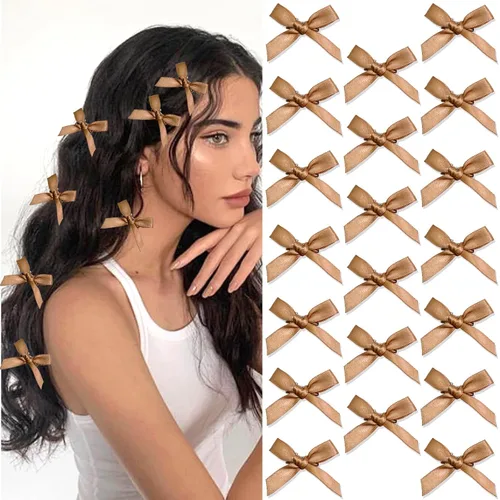 Vista 34 de 20 piezas de lazos negros para el cabello con cinta, clips tipo cocodrilo para el cabello, pasadores para el cabello para adolescentes, pinzas