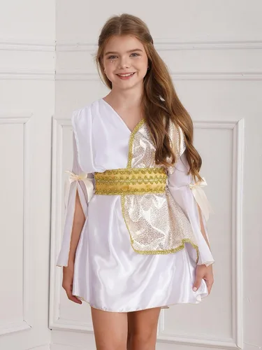 Vista 2 de Fldy Disfraz de princesa griega romana de Afrodita, Athena, vestido de Halloween para fiesta de disfraces