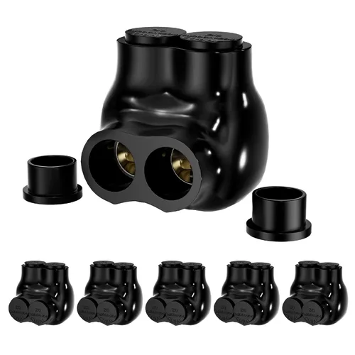 Vista 11 de RVBOATPAT Conector multigrifo aislado de 2 puertos 4-14 AWG de aluminio a cobre, conectores de alambre de aluminio de entrada de un solo lado 5PCS 2