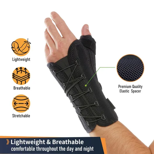 Vista 5 de Férula Espica de Muñeca y Pulgar con Correa Rápida – Soporte Ortopédico Ajustable para Tenosinovitis de De Quervain, Tendinitis, Artritis, Esguinces