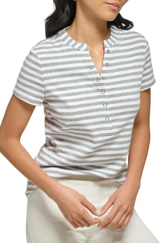 Vista 4 de Calvin Klein Cuello redondo y manga corta a rayas para mujer