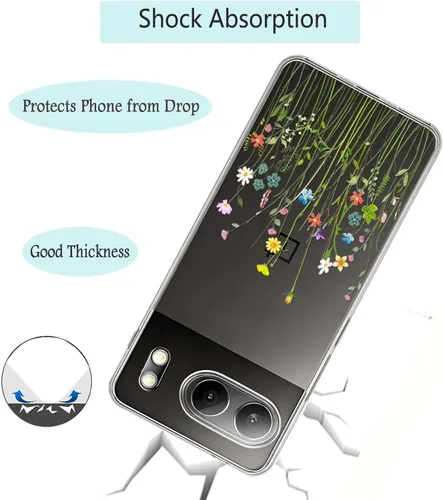 Vista 6 de Unov Funda para OnePlus Nord 4 5G, ramo de flores Patrón en relieve transparente, antideslizante, protector delgado a prueba de golpes, TPU