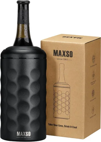 Vista 10 de MAXSO Vaso enfriador de vino de 42 onzas, regalo para los amantes del vino, cubo aislado al vacío de acero inoxidable 2 en 1, taza portátil