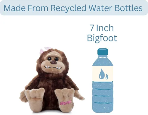 Vista 6 de The Petting Zoo Bigfoot Girl - Peluche de animal de peluche, regalos para niños, animales salvajes de la vida silvestre, mono de pie grande, juguete