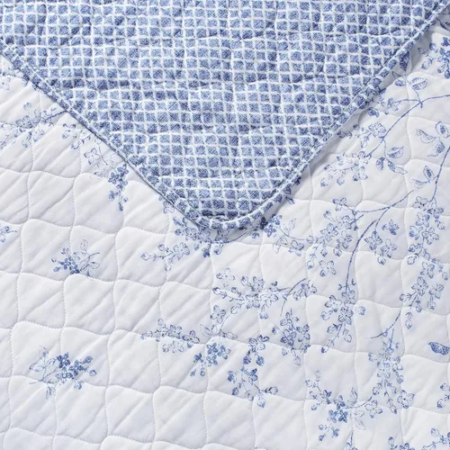 Vista 4 de Laura Ashley Home - Juego de edredón individual, ropa de cama de algodón reversible con funda a juego, decoración del hogar prelavada para mayor