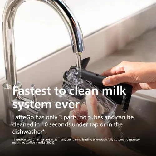 Vista 14 de Philips Máquina de café espresso totalmente automática serie 2300 con sistema de leche LatteGo y molinillo integrado, 4 preajustes de café y agua