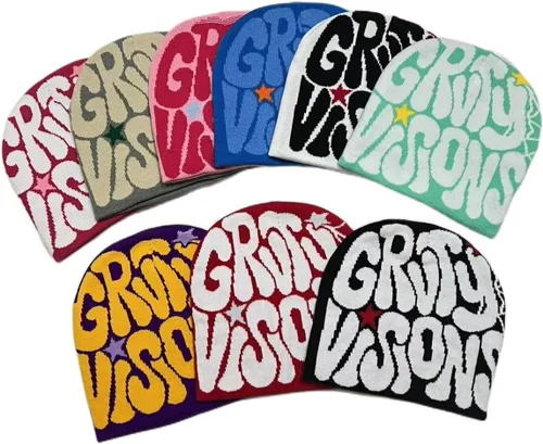 Vista 5 de Sombrero de punto con impresión de letras Y2K invierno cálido sombrero de lana moda hip hop tendencia Beanie Pullover Hat Casual Sports para hombres