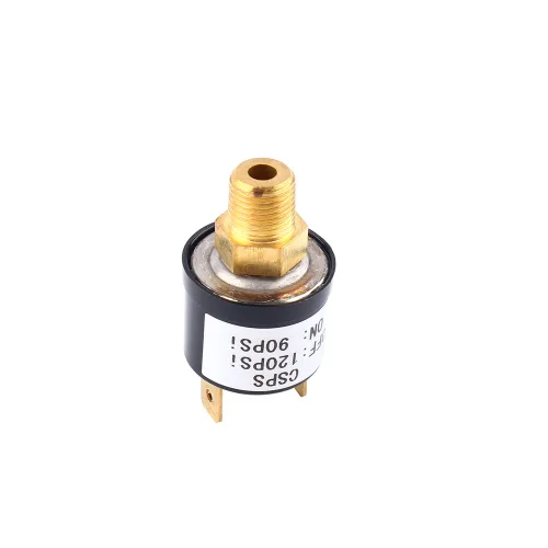 Vista 4 de Interruptor de control de presión para compresor de aire, 90-120 PSI, rosca 1/8-27NPT, CA 110-220V DC 6-36V, válvula de servicio pesado
