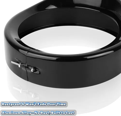 Vista 5 de Anillo de ajuste para faros delanteros de motocicleta de 7 pulgadas, estilo visera negra, fácil de instalar, compatible con Harley Touring Softail