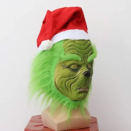 Vista 2 de Tempura Navidad Santa Claus Cosplay trajes rojo Santa cremallera abrigo+pantalones+sombrero+cinturón+barba+zapatos