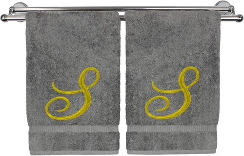 Vista 47 de Toalla de mano con monograma, regalo personalizado, 16 x 30 pulgadas, extra absorbente, 100% algodón turco, acabado de rizo suave, para baño, cocina