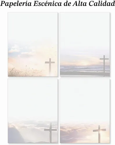 Vista 2 de Papelería religiosa escénica - Paquete de 48