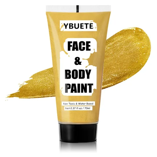 Vista 27 de YBUETE Pintura facial corporal a base de agua blanca para calavera Cosplay Blanco