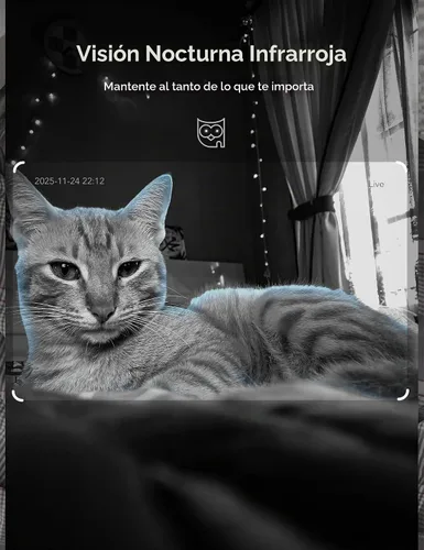 Vista 5 de GNCC Cámara de seguridad interior 2K para el hogar, cámara para mascotas con WiFi de doble banda, mini cámara para perros con aplicación