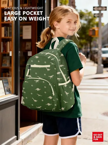 Vista 9 de Mochila de pana para niños de 2 a 5 años, lindas mochilas para niños, mochila preescolar para jardín de infantes de 13.7 pulgadas de alto, carpeta