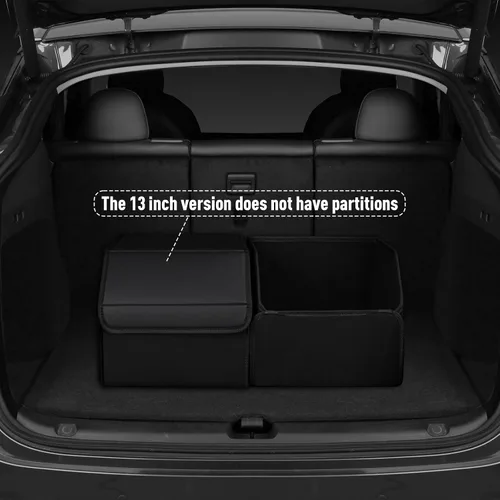 Vista 2 de Organizadores de coche y almacenamiento para SUV, organizador de maletero para sedán, caja elegante plegable de cuero con tapa, contenedores