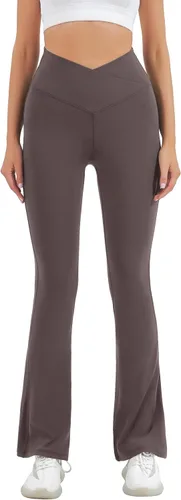 Vista 98 de HEGALY Pantalones de yoga acampanados para mujer, leggings cruzados, suaves, de cintura alta, pantalones casuales de entrenamiento con corte de bota