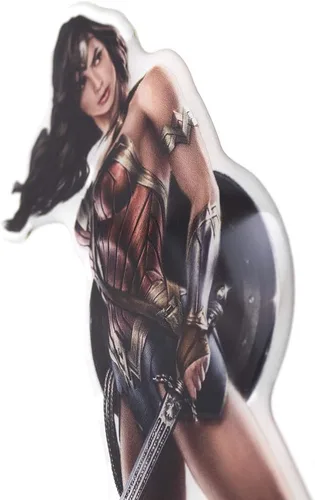 Vista 3 de Fan Emblems Batman vs Superman: El amanecer de la justicia Calcomanía transparente dorada para auto - Personaje de Mujer Maravilla