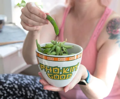 Vista 6 de Boom Trendz Bowl Bop Pho-Kin Good - Juego de vajilla de cerámica japonesa Incluye tazón para fideos ramen de 16 onzas y palillos de madera, plato