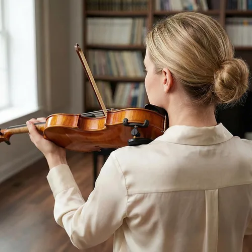 Vista 5 de NANYI 1/2 - Reposapiés para violín para niños, ajustable, con colofonia y silencio