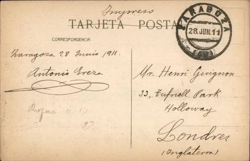 Vista 2 de Zaragoza - Facultad de Medicina y Ciencias Zaragoza, Spain Original Antique Postcard