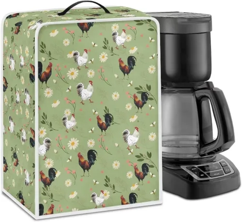 Vista 51 de Funda para cafetera, poliéster, azul, se adapta a la mayoría de máquinas de café estándar, protector resistente al polvo, huellas dactilares