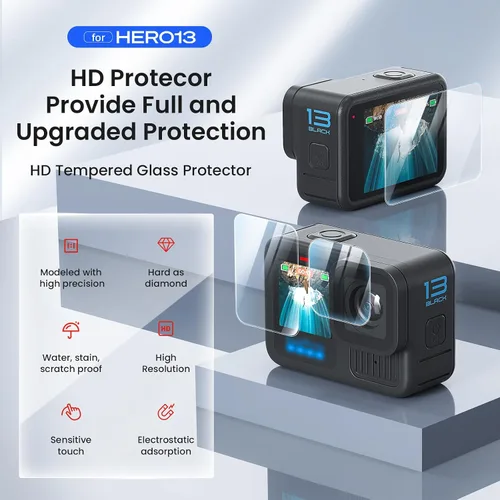 Vista 5 de Funda protectora de silicona, protector de pantalla y lente para GoPro Hero 13 (negro)